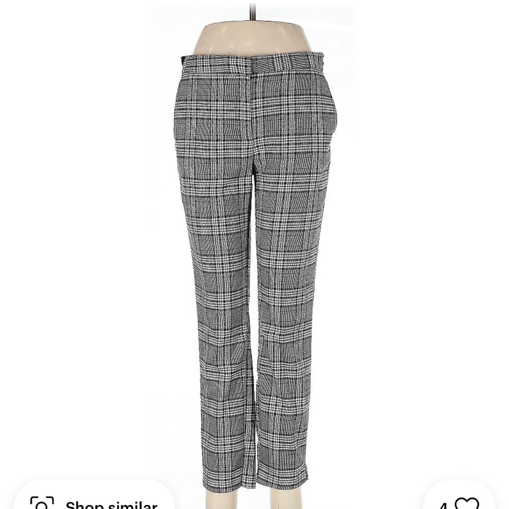 Women's Gray Plaid Trouser Pants